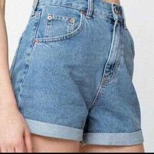 Calvin Klein Mom High Rise Cuffed Jean Shorts